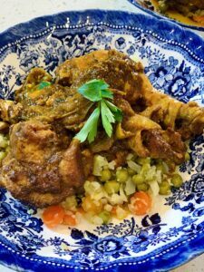 Jamaican curry chicken with cauliflower rice cooking with flava with ava