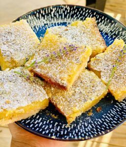 Lavender Chamomile Lemon Bars infused with CBD - Cooking with Flava with Ava