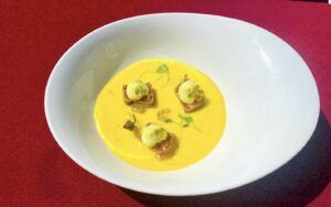 Mango gazpacho recipe at the majestic elegance Punta Cana resort . cooking with flava with ava